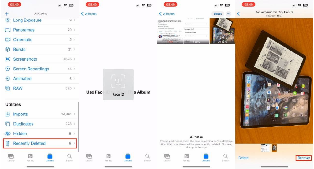 濠江苹果14维修分享 iPhone14 上恢复已删除的照片 