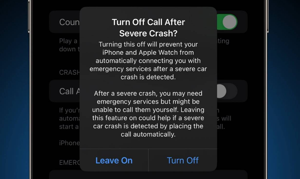 濠江苹果14维修分享 iPhone 14 和 Apple Watch 上关闭崩溃检测 
